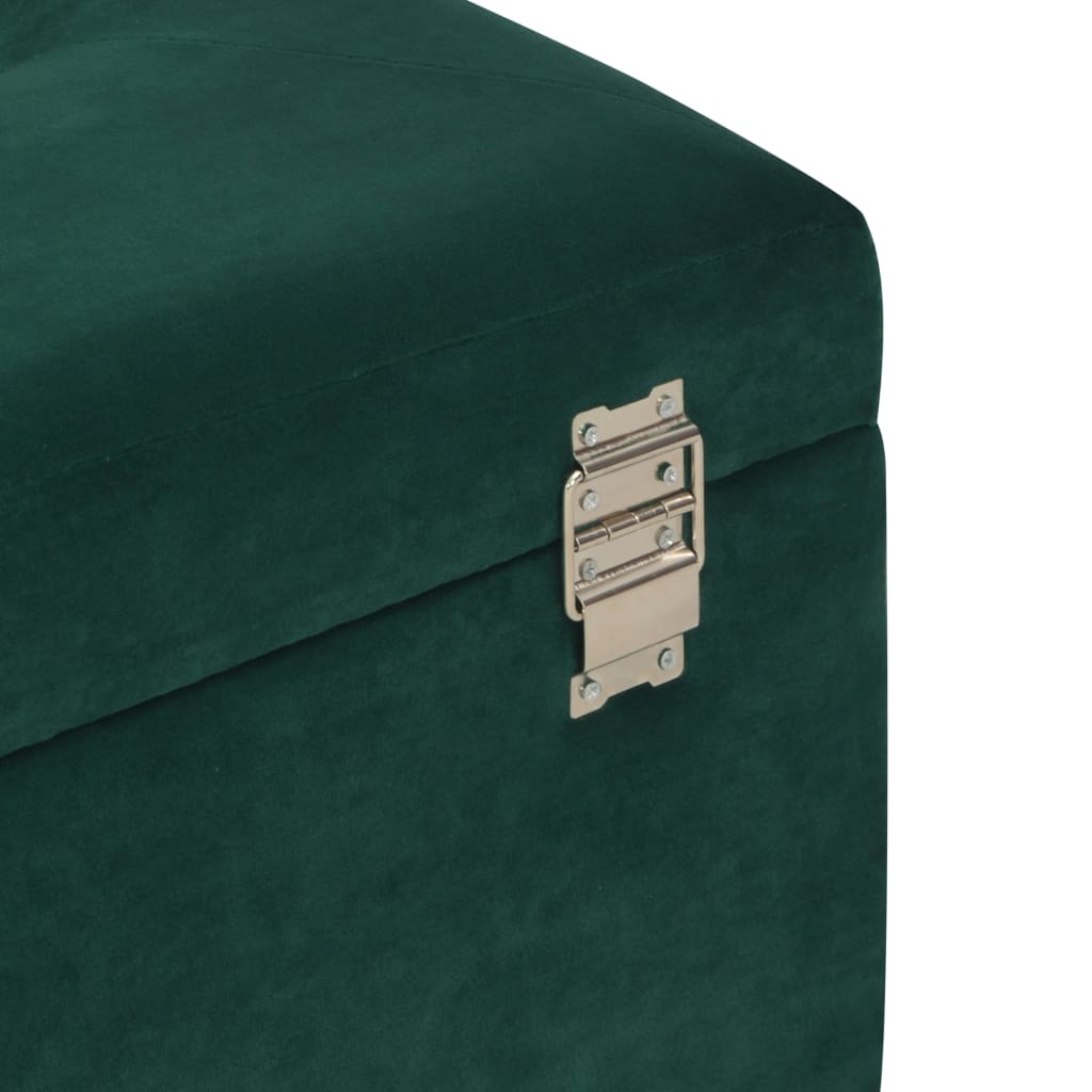Bank mit Staufach 80 cm Grün Samt