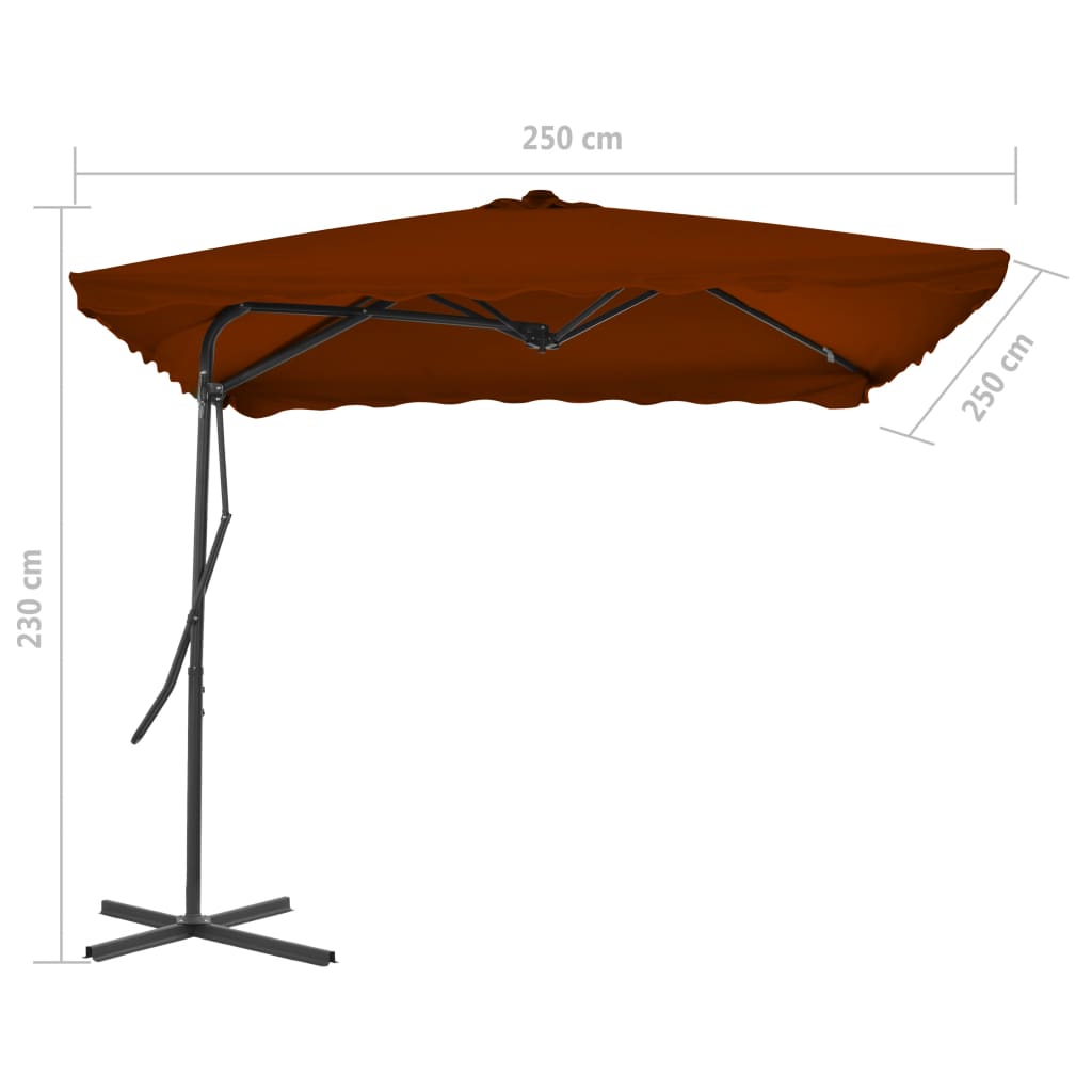 Sonnenschirm mit Stahl-Mast 250x250x230 cm Bordeauxrot