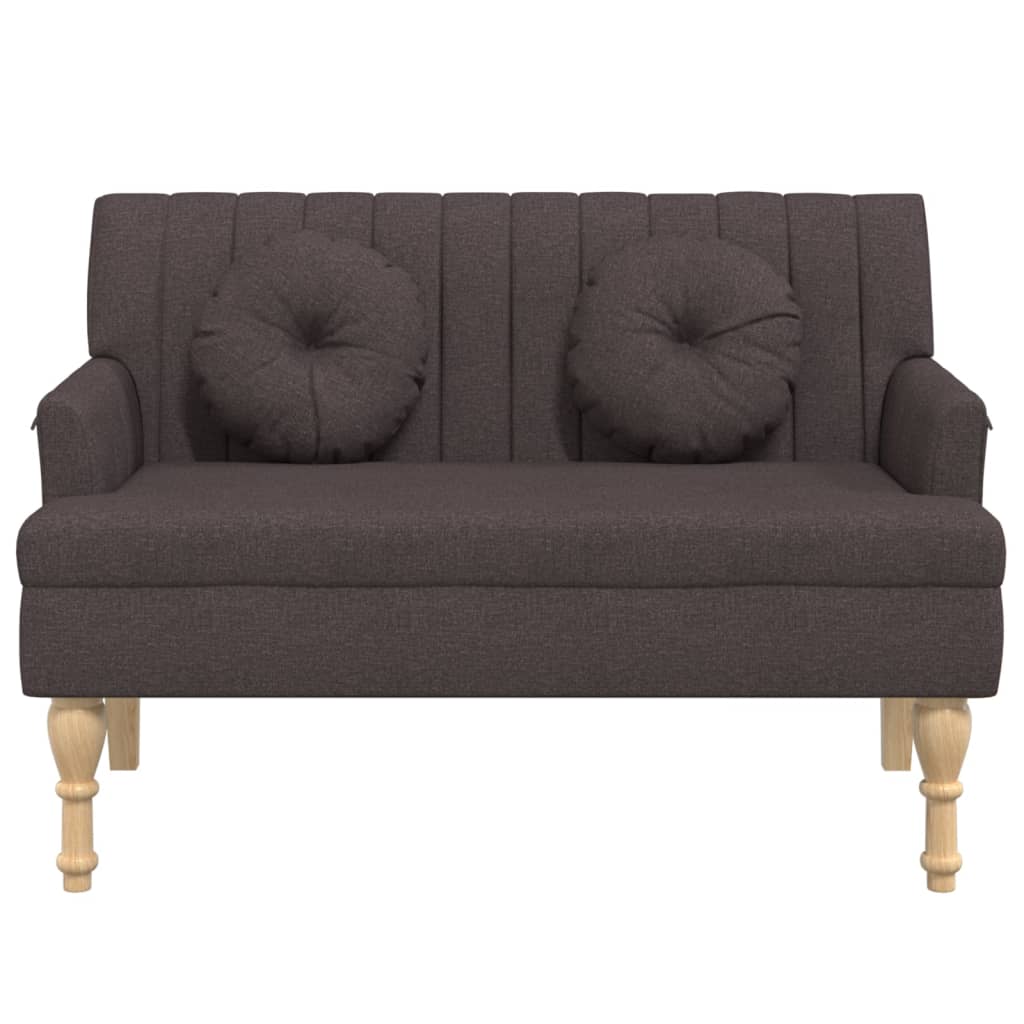 Sitzbank mit Kissen Dunkelgrau 113x64,5x75,5 cm Stoff