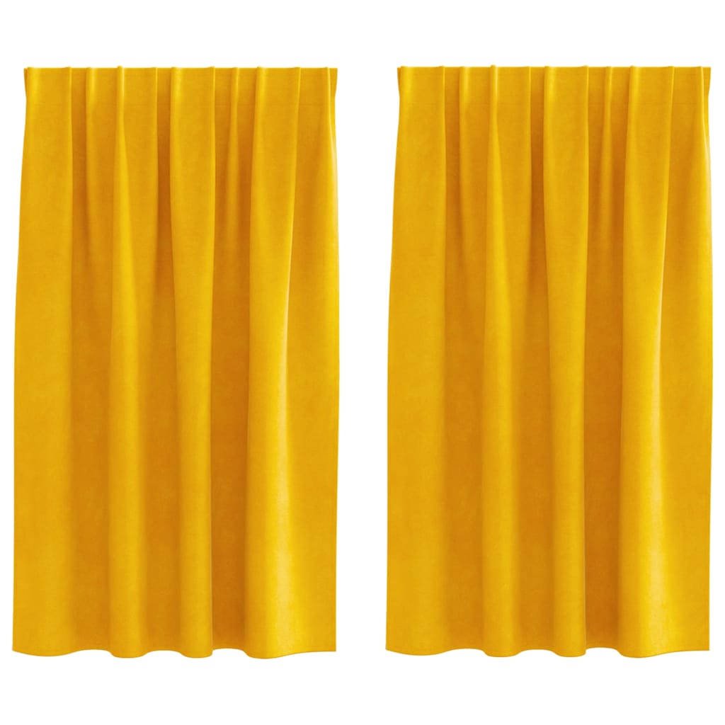 Verdunkelungsvorhänge 2 pcs Schwarz 140 x 140 cm Samt