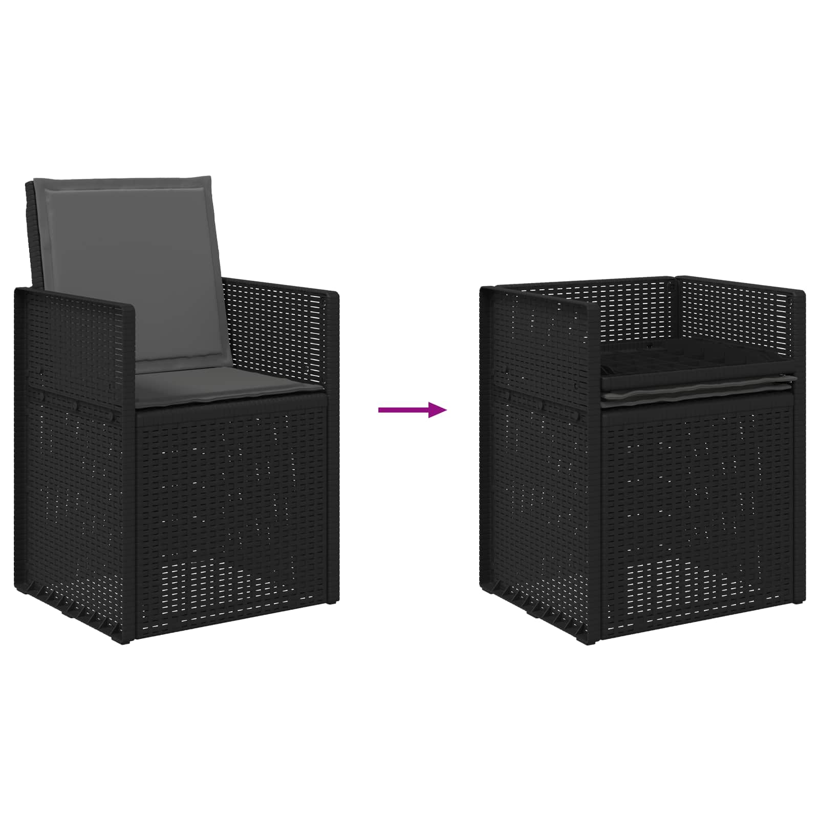 Garten Esszimmerstühle 2 pcs Weiß und Hellgrau PP