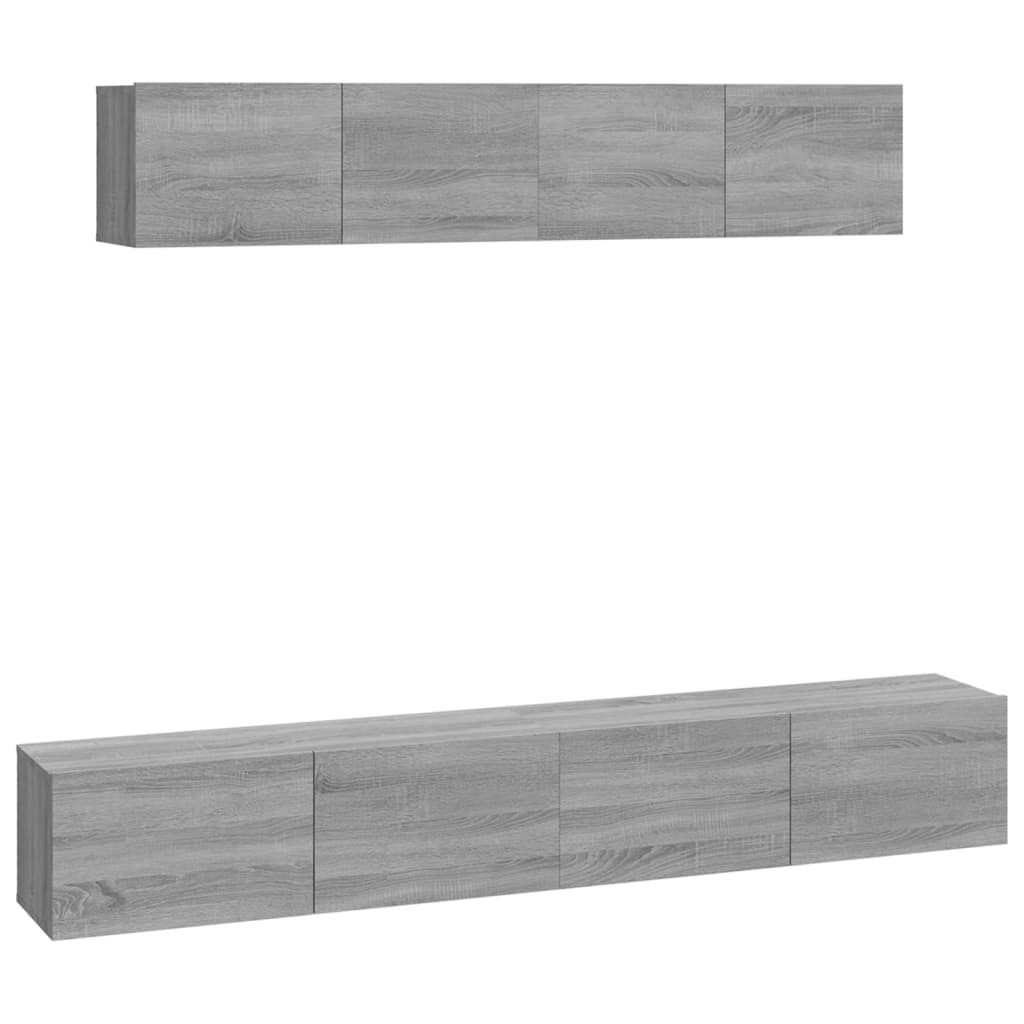 4-tlg. TV-Schrank-Set Weiß Holzwerkstoff