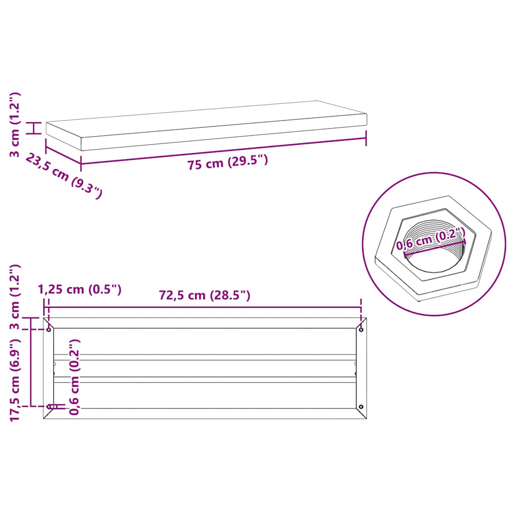 Wandregale 2 Stk. 100x40 cm Silbern Edelstahl