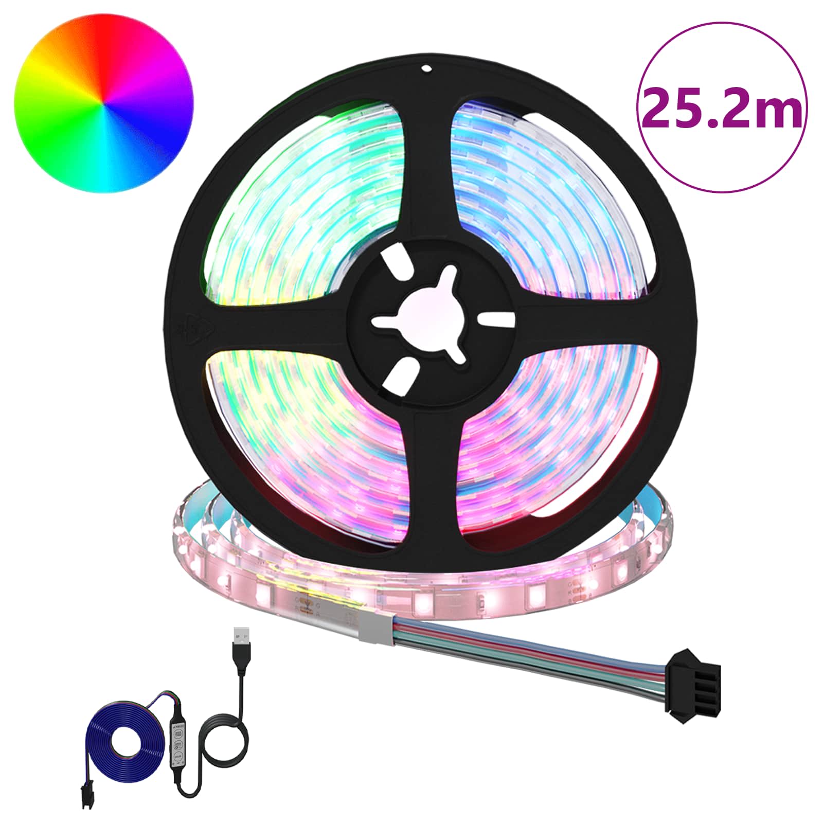LED Streifen 2 pcs Schwarz und Transparent 3000 mm