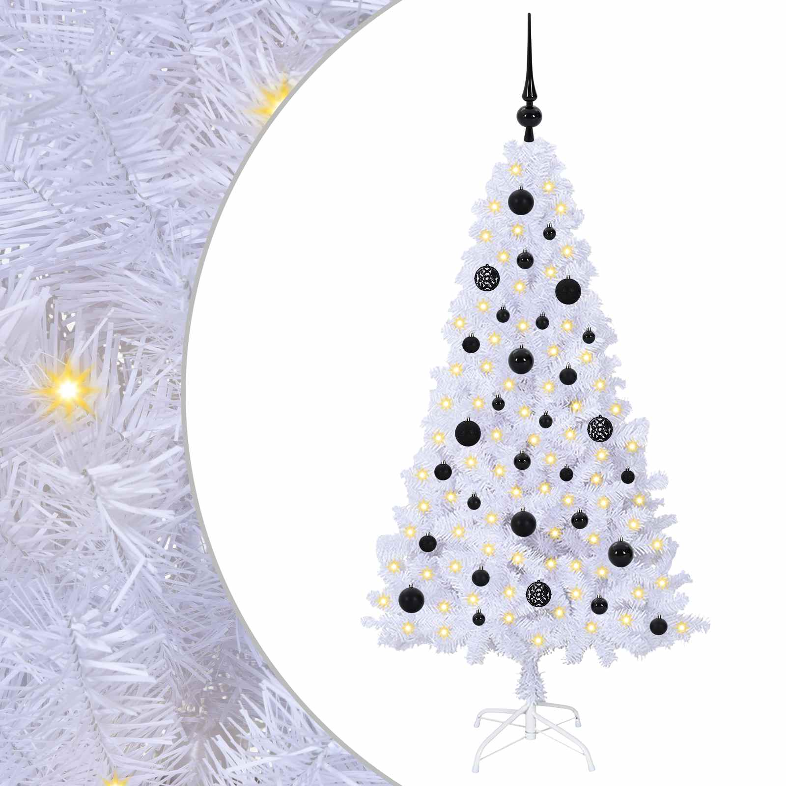 Künstlicher Weihnachtsbaum Weiß 120 cm PVC und Stahl