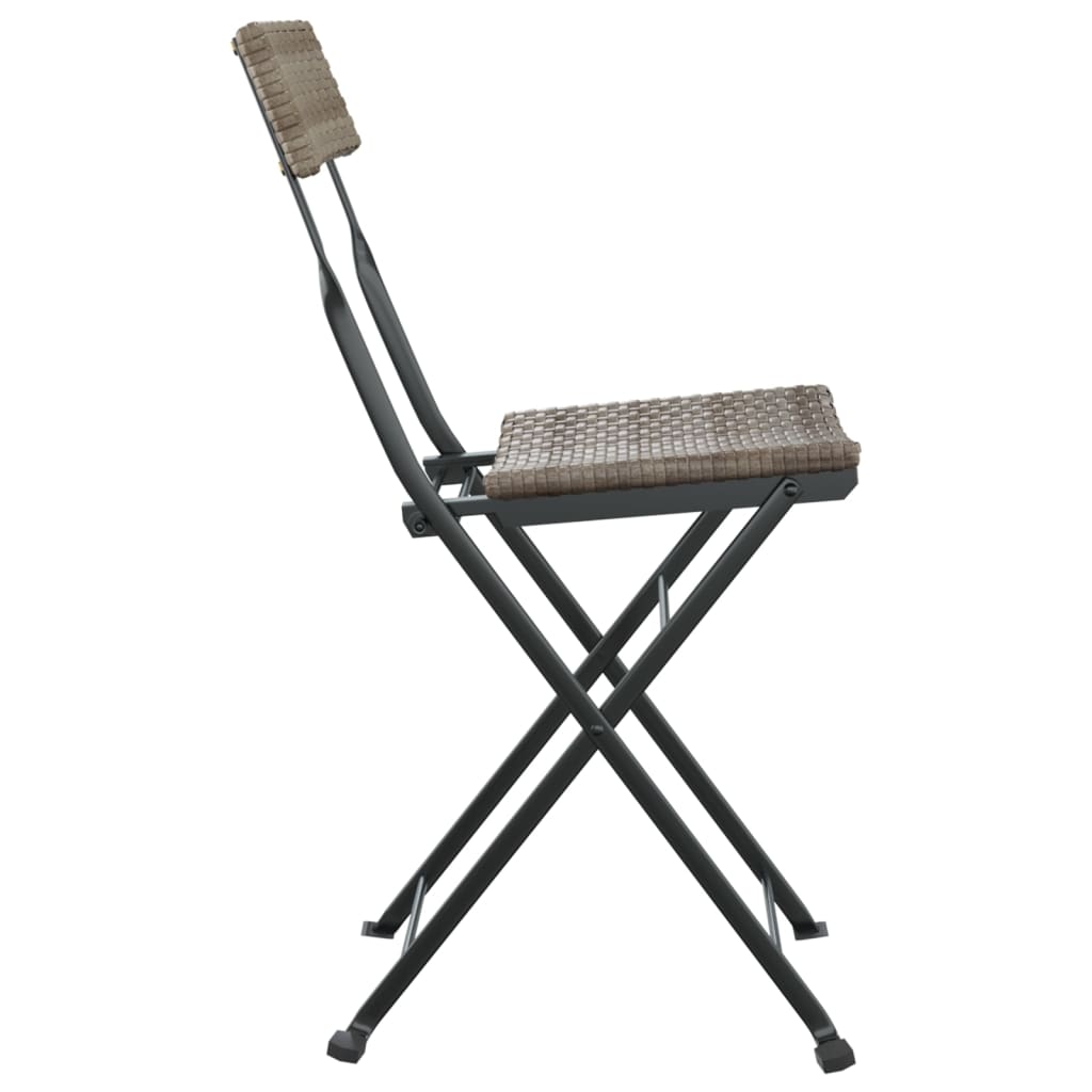 Bistrostühle 4 Stk. Klappbar Schwarz Poly Rattan und Stahl