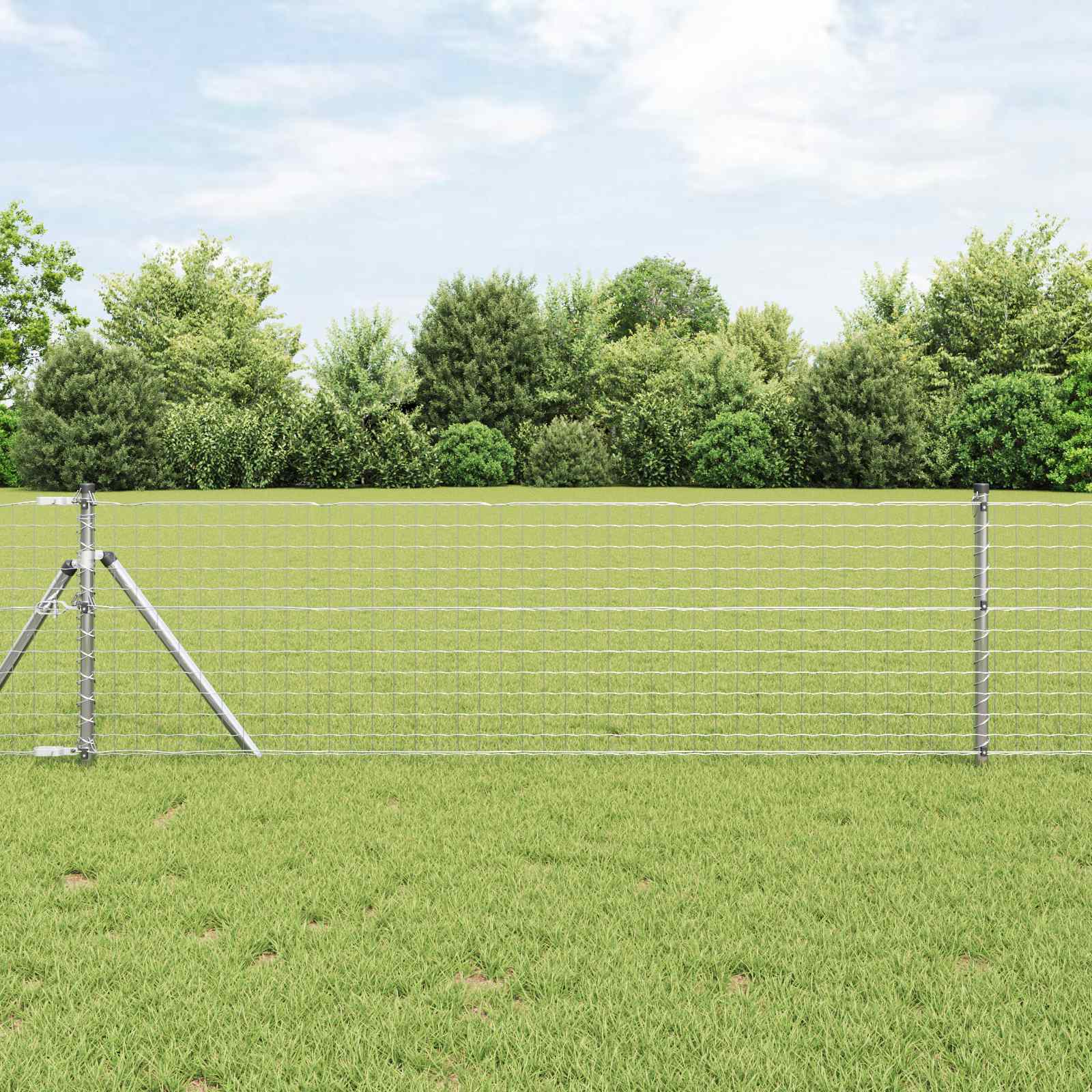 Zaunpfosten 2 pcs Grün 50 cm Pulverbeschichteter Stahl