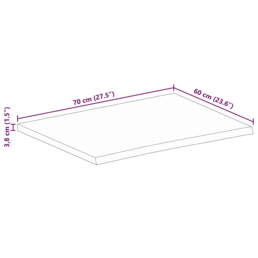 Wandregal 40x20x2,5 cm Rechteckig Massivholz Akazie Baumkante