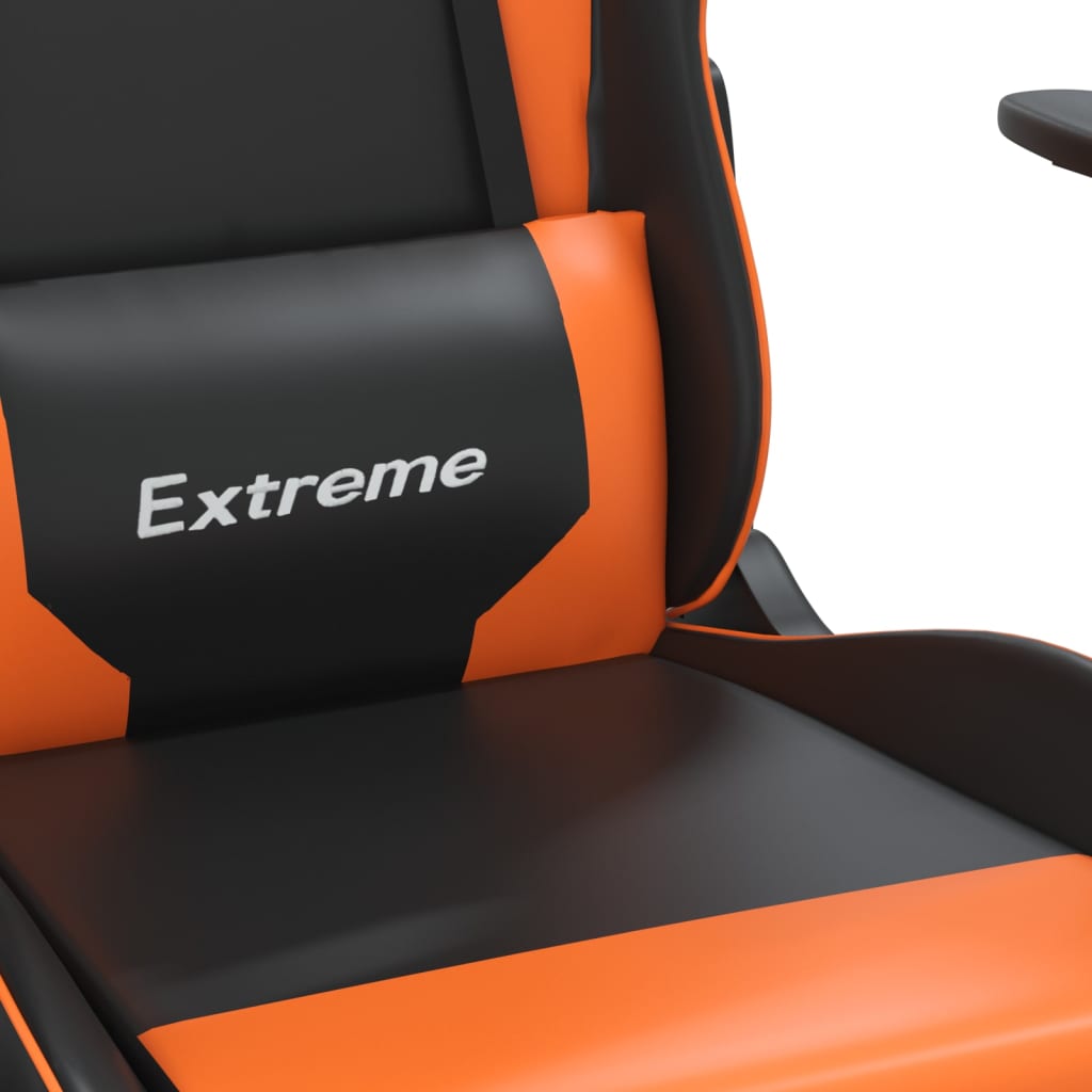 Gaming-Stuhl mit Massagefunktion Schwarz und Blau Kunstleder