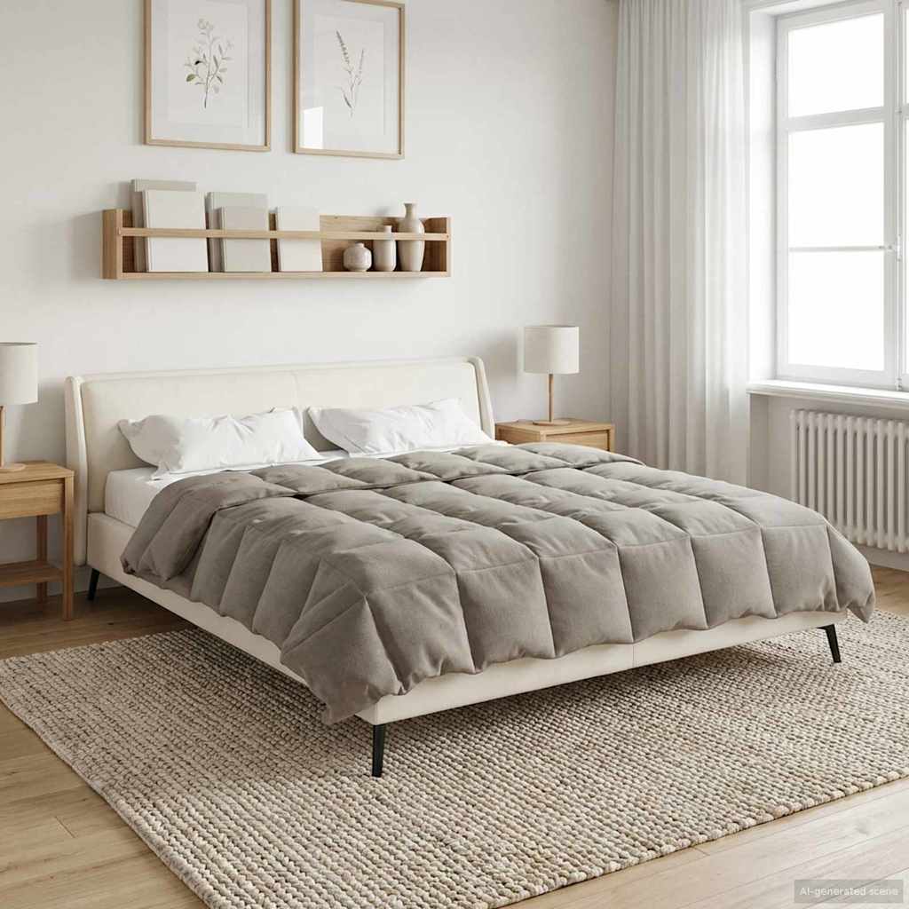 Winterbettdecke Gepolstert Anthrazit 240 x 260 cm Mikrofaser