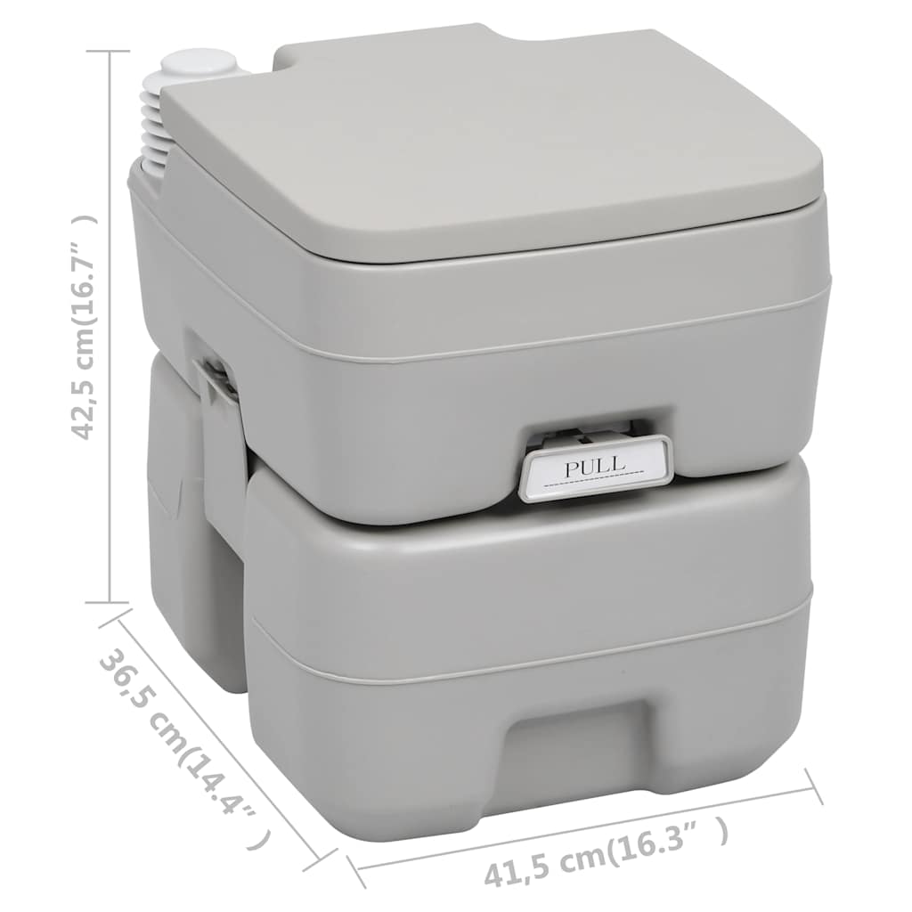 Camping-Toilette Grau und Weiß 41,5 x 36,5 x 30 cm Polyethylen
