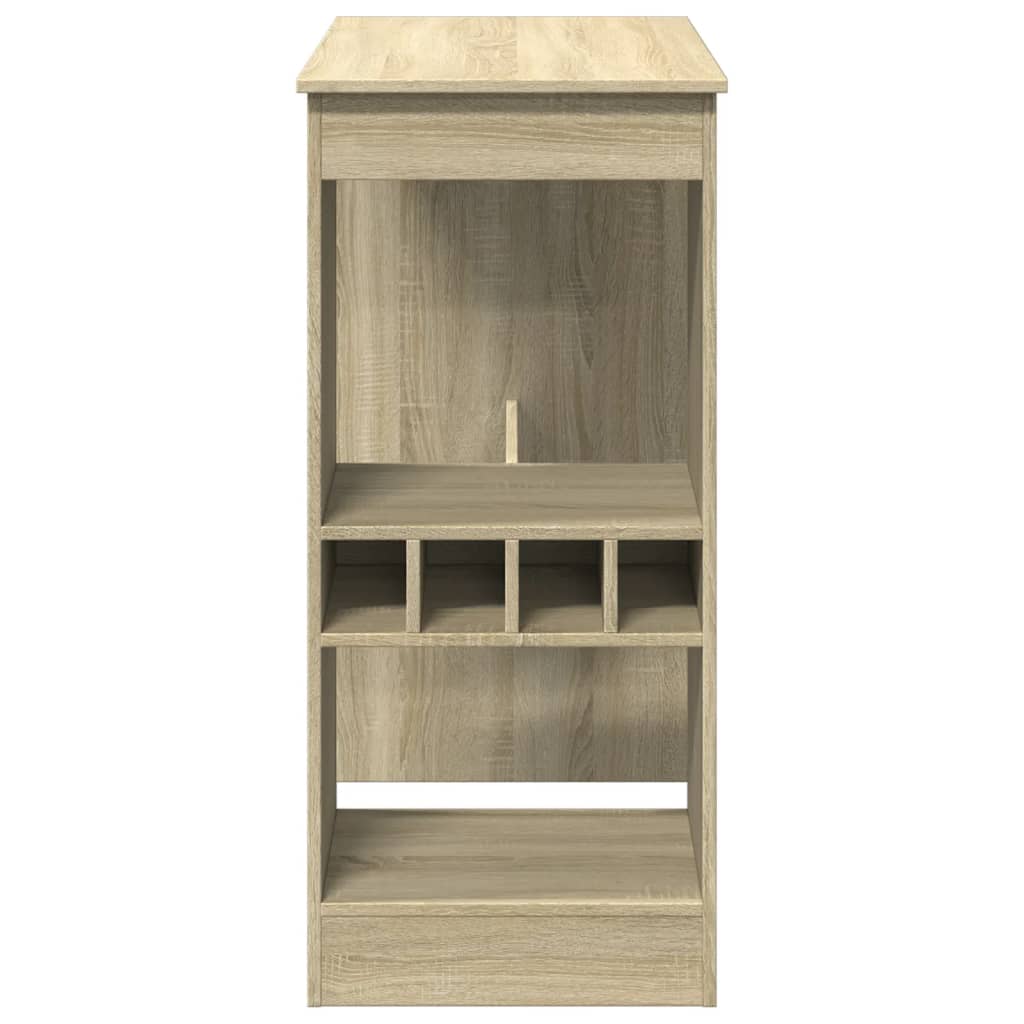 Bartisch mit Regal Schwarz Eichen-Optik 90 x 47,5 x 103,5 cm