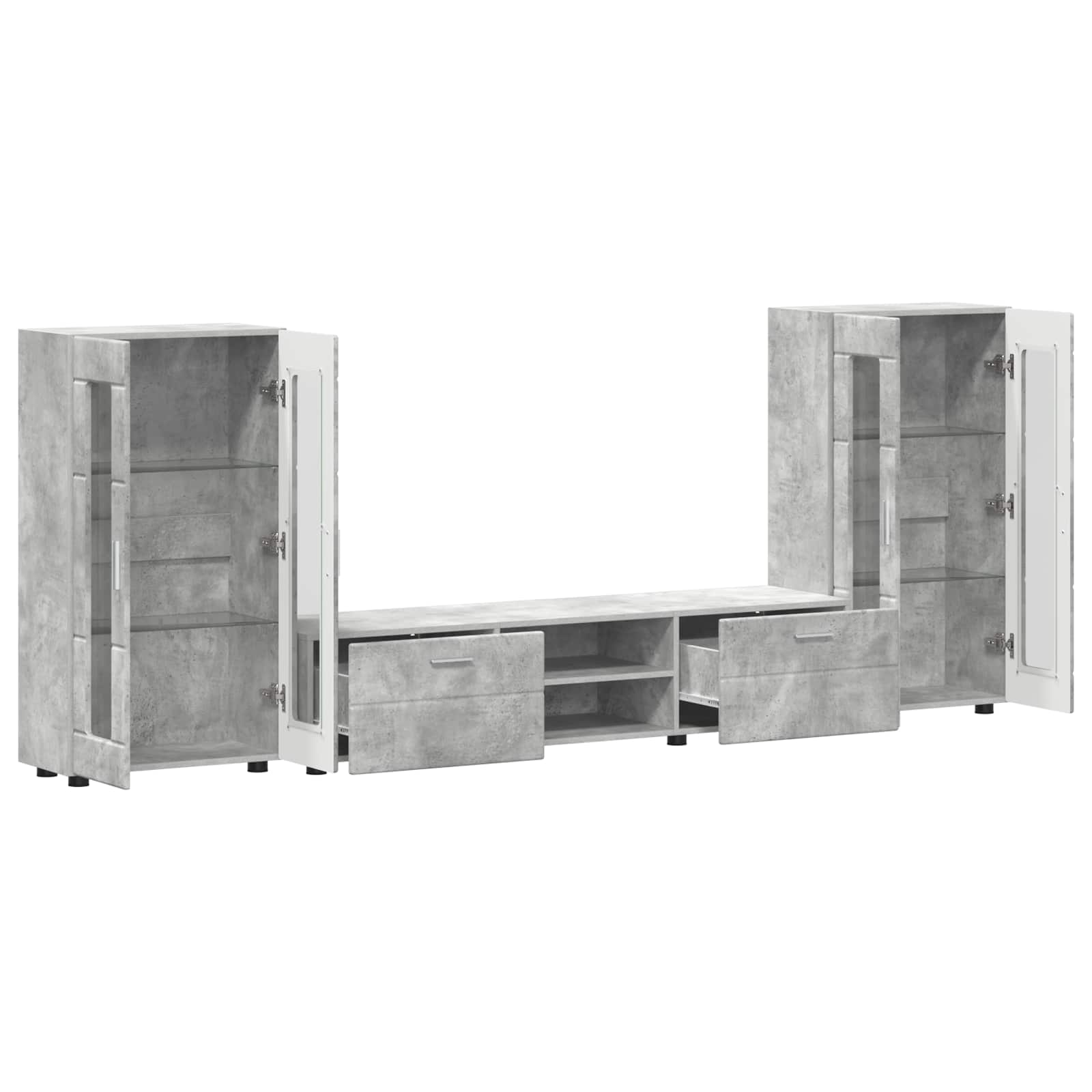 Highboard mit Regal FLORIN Weiß 60 x 35 x 182 cm Holzwerkstoff