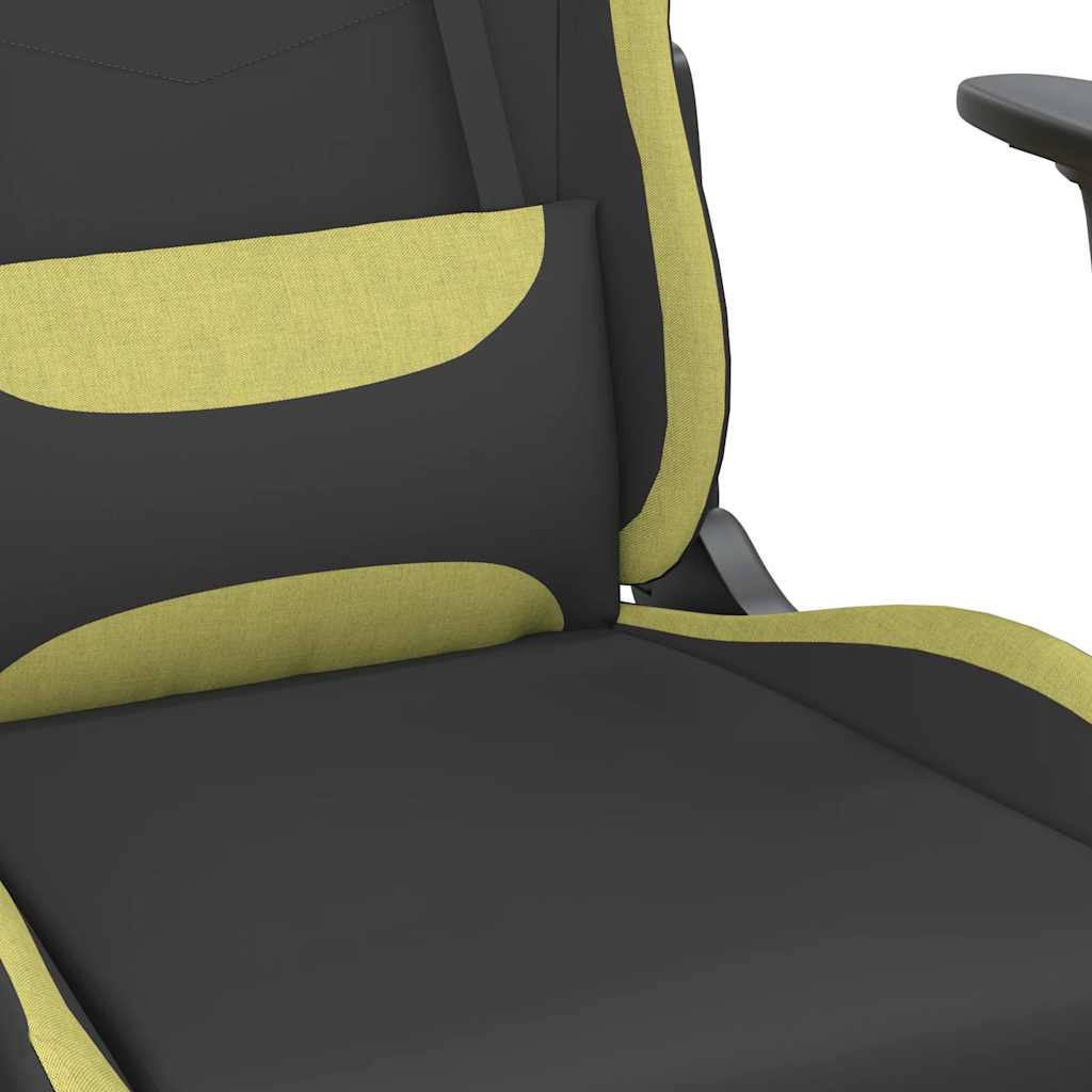 Gaming-Stuhl mit Massagefunktion Schwarz und Creme Stoff