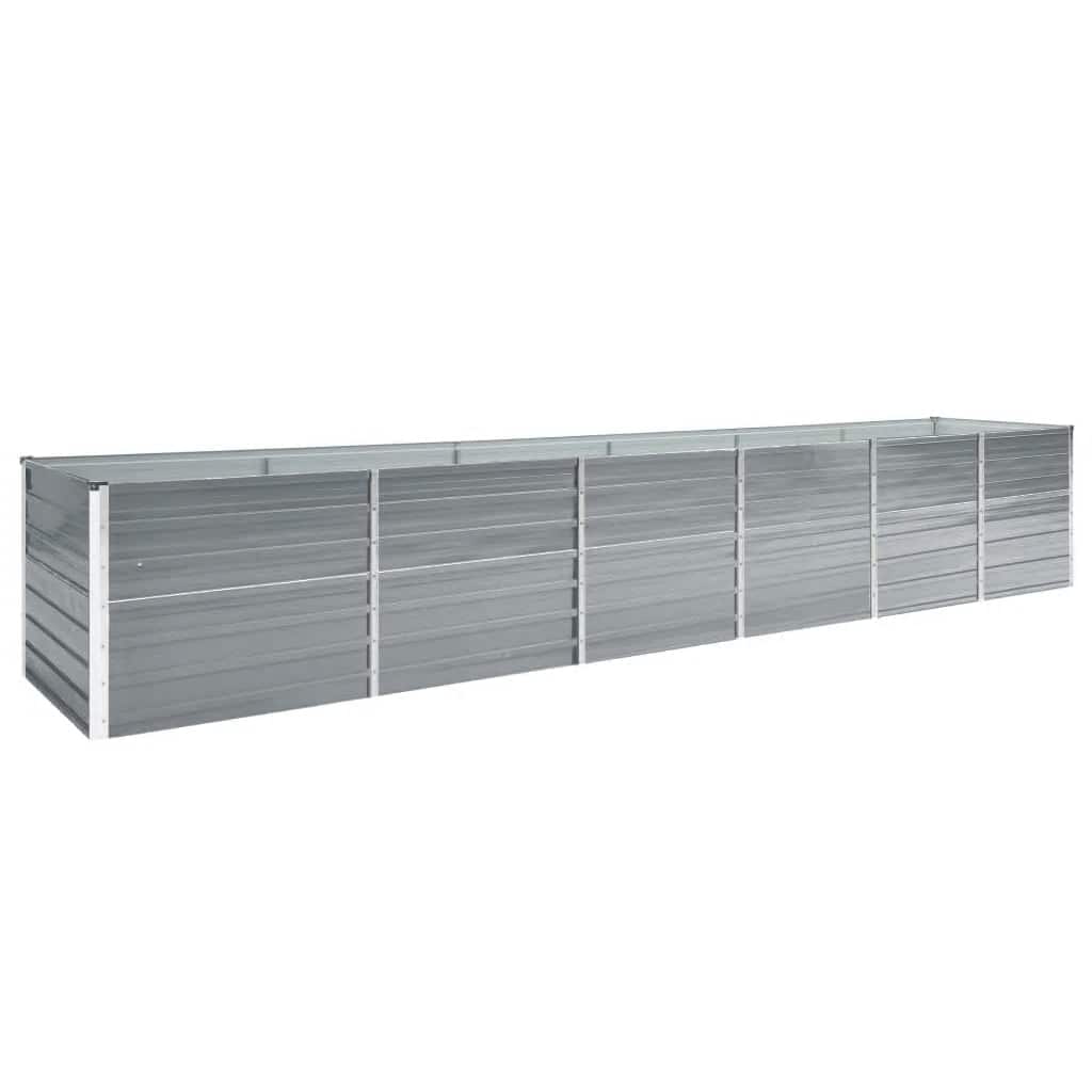 Hochbeet 160 x 80 x 77 cm Verzinkter Stahl Grau