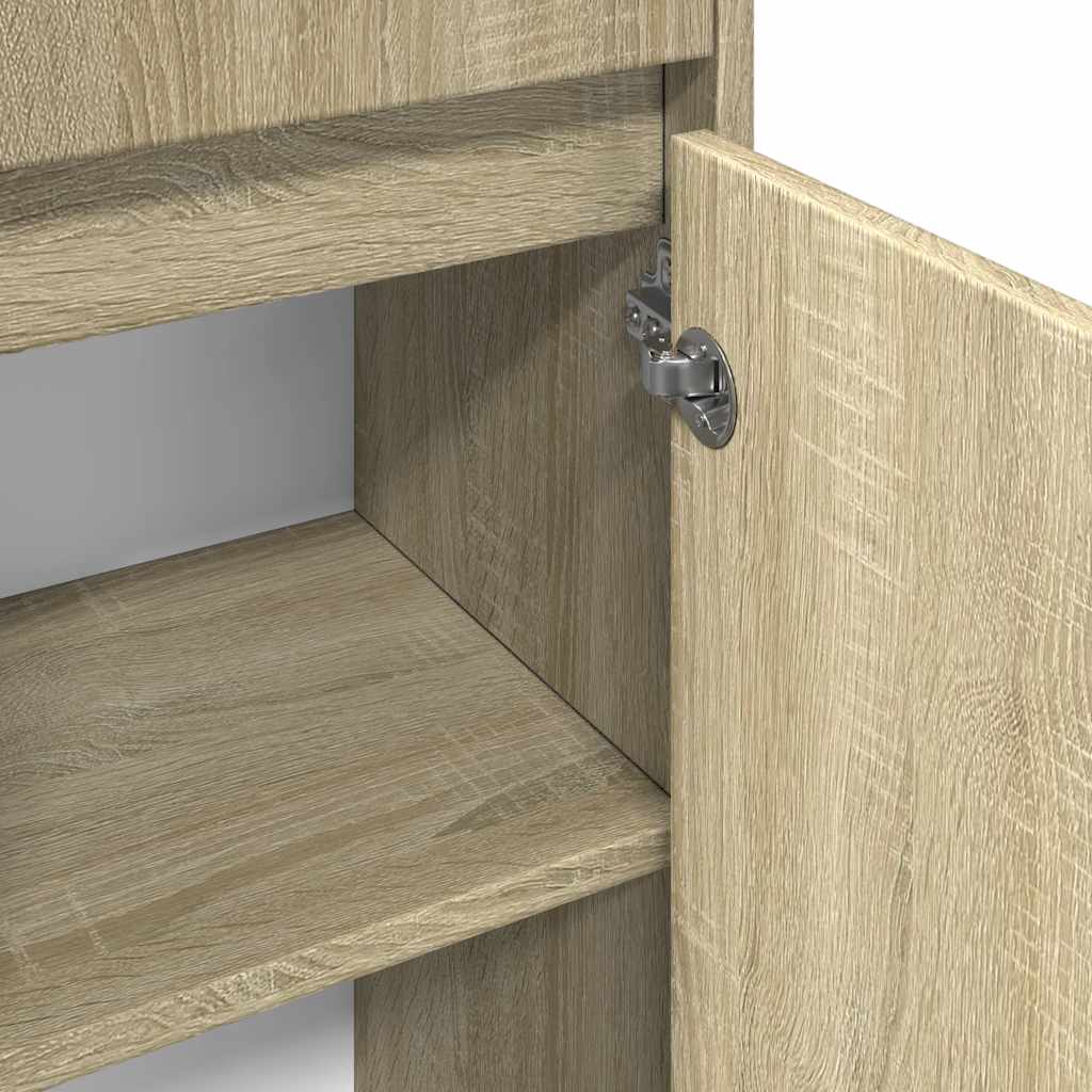 Badezimmerschrank Weiß 30x30x95 cm Holzwerkstoff