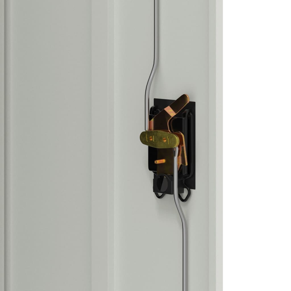 Aktenschrank mit 2 Türen Grau 90 cm Stahl