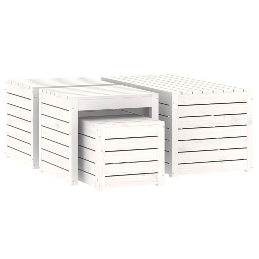 4-tlg. Gartenbox-Set Massivholz Kiefer