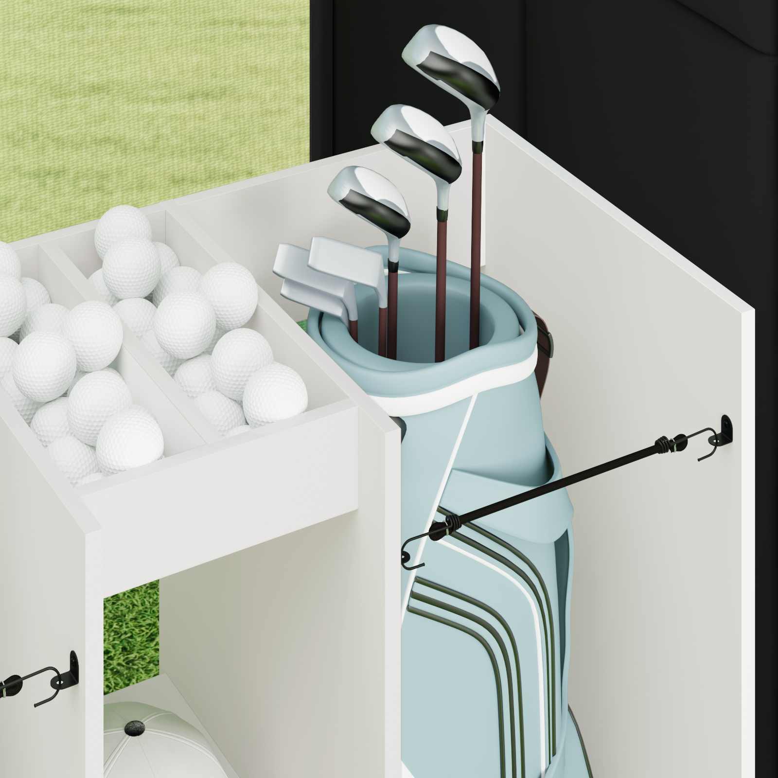 Golf Schrank Mit Rad Uni Weiß 65 x 45 x 98 cm