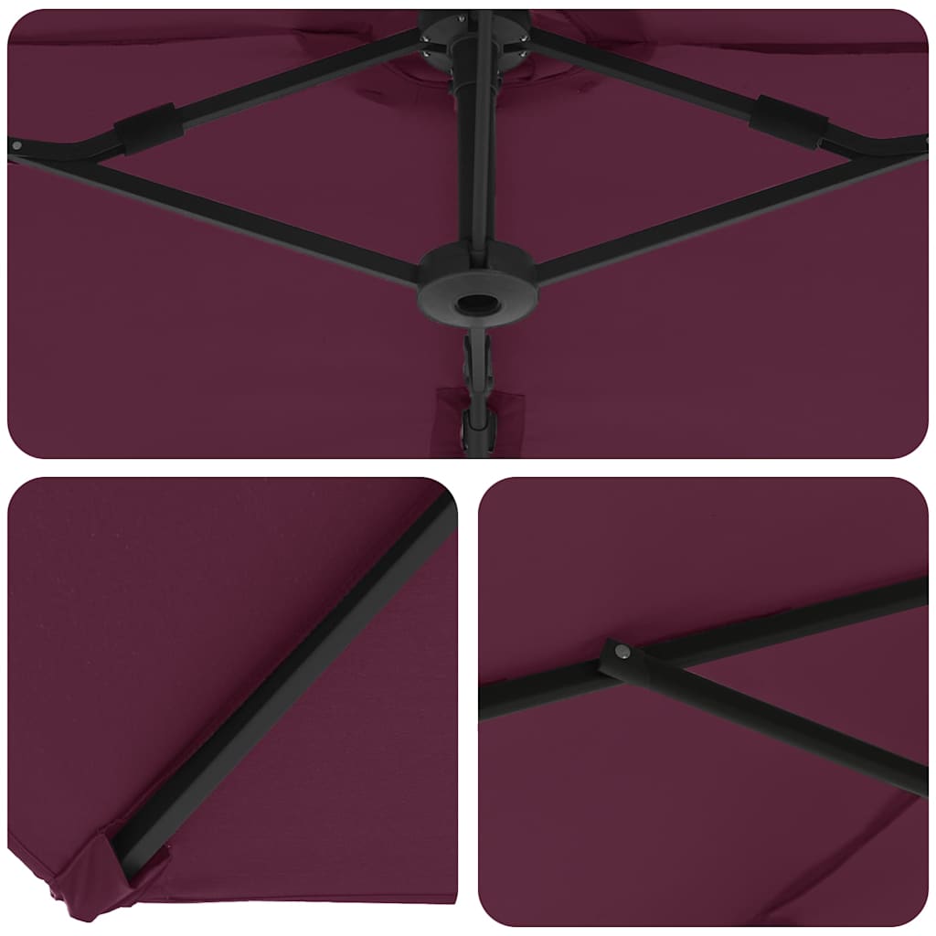 Sonnenschirm Sand 372 x 198 x 243 cm Polyester und Aluminium