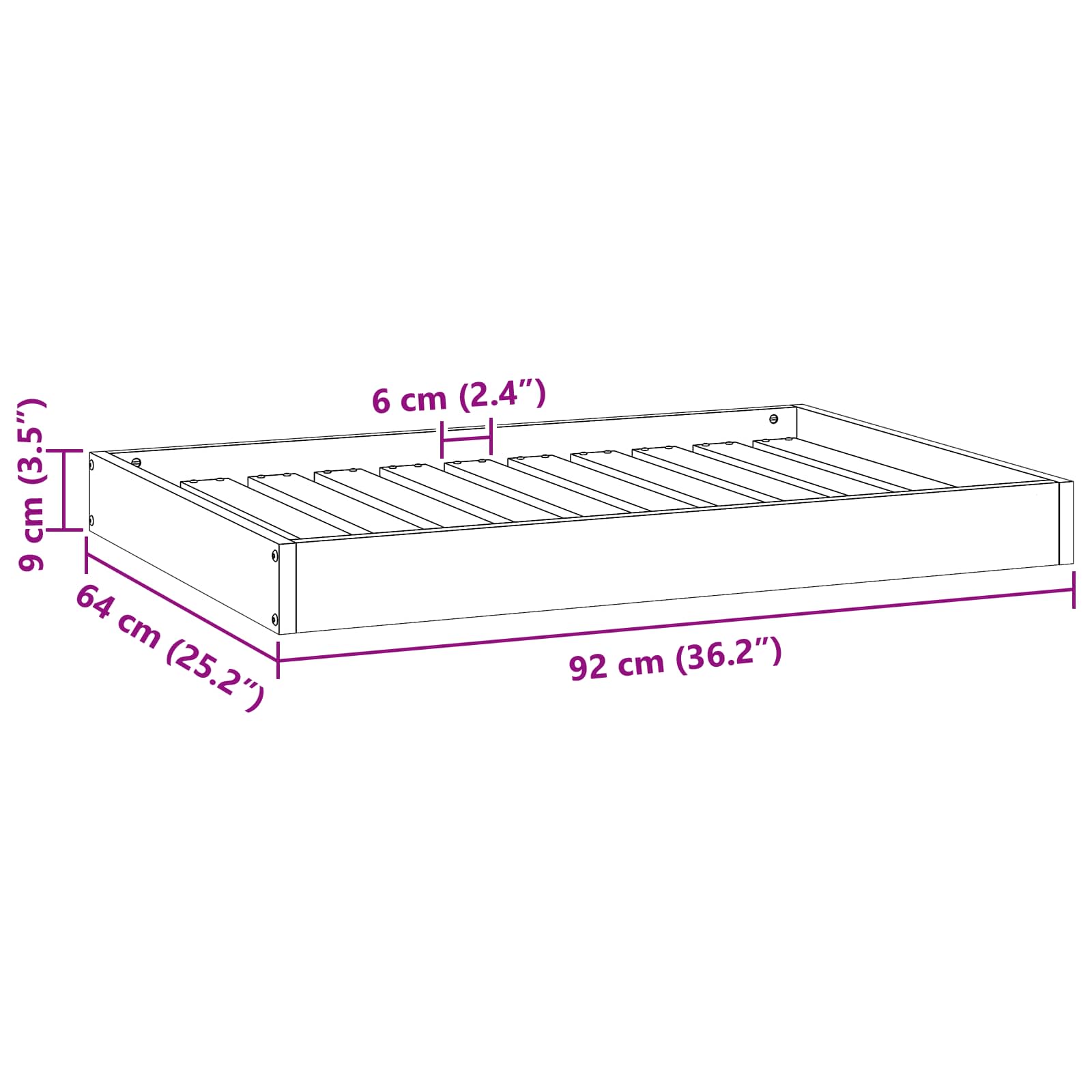 Hundebett 51,5x44x9 cm Massivholz Kiefer