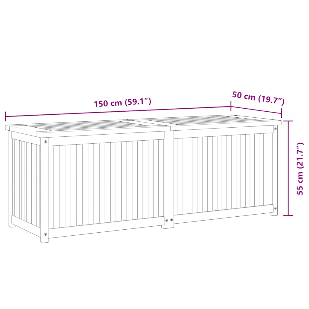 Gartenbox 60x50x58 cm Massivholz Teak