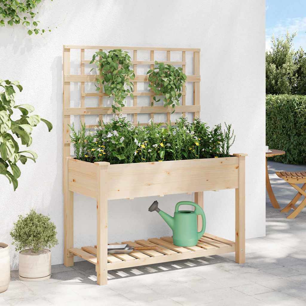 Garten-Pflanzgefäß Beige 71 x 38 x 152 cm Massivholz aus Fichte
