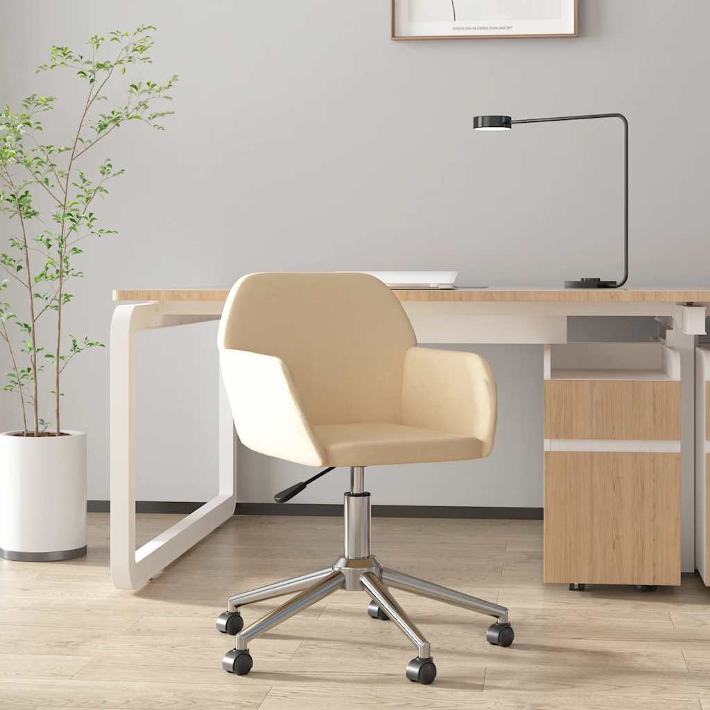 Bürostuhl Drehbar Creme Stoff