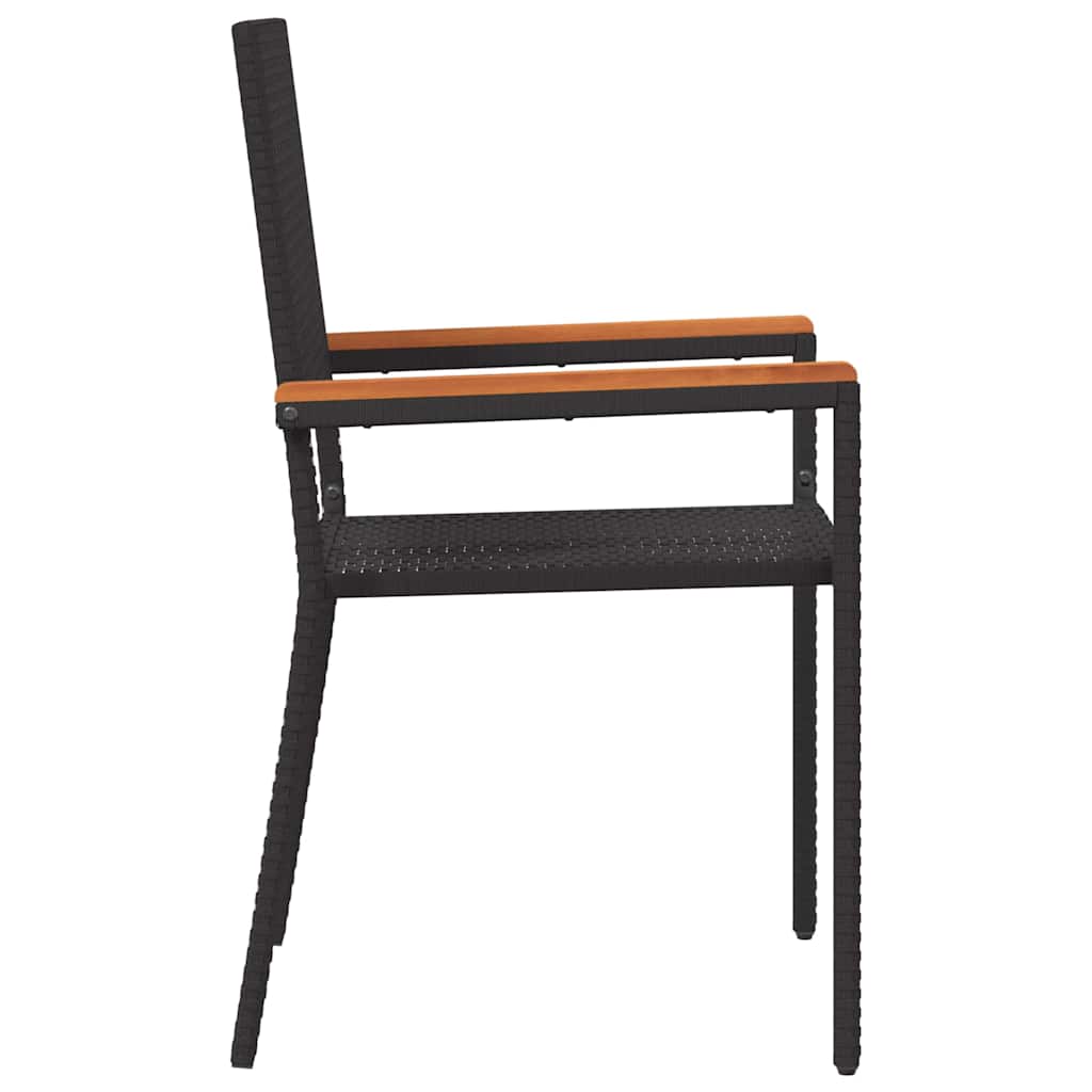 Garten Stapelstühle 4 pcs Braun und Schwarz 54 x 56 x 90 cm