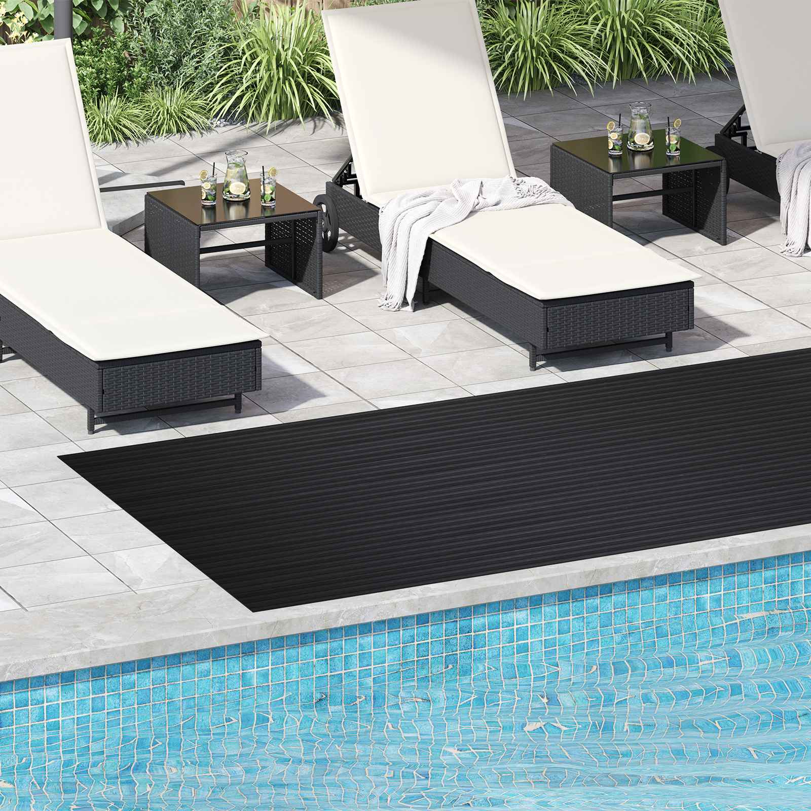 Bodenbelag Schwarz 1 x 2 m Gummi