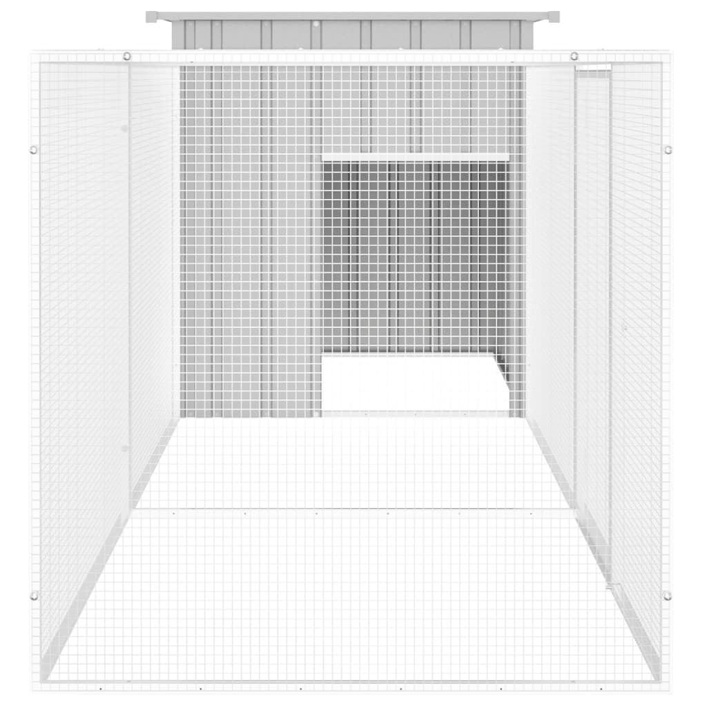 Hühnerkäfig Anthrazit 200x91x100 cm Verzinkter Stahl