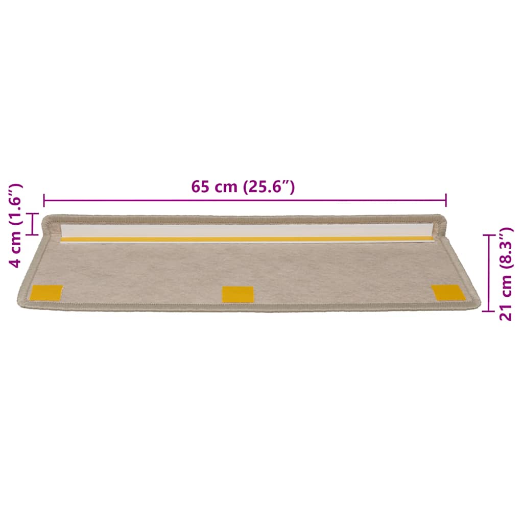 Treppenmatten Selbstklebend Sisal-Look 15 Stk. 65x21x4 Platina