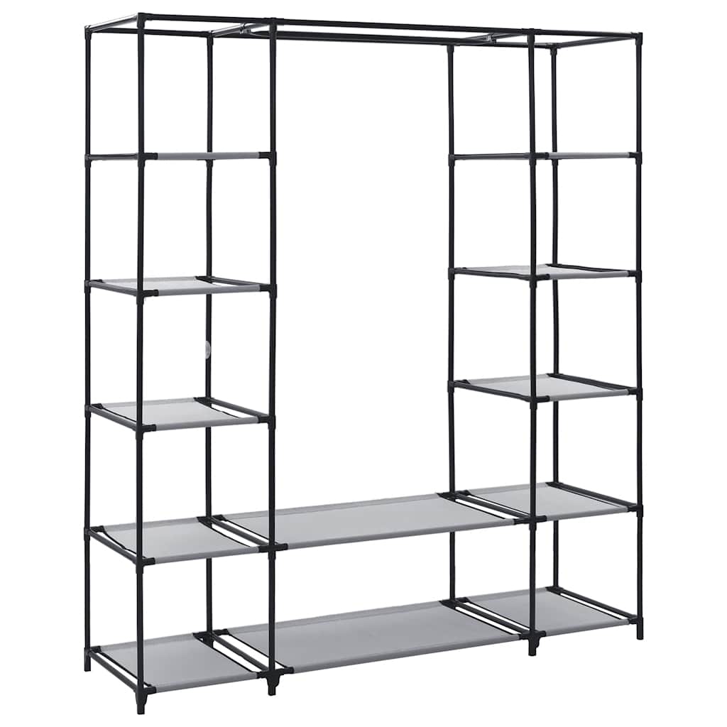 Stoffschrank mit Fächern Kleiderstangen Creme 150x45x176cm