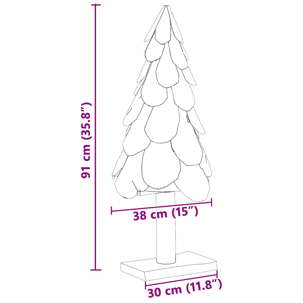 Weihnachtsbaum mit Ständer Braun 61 cm Massivholz Teak