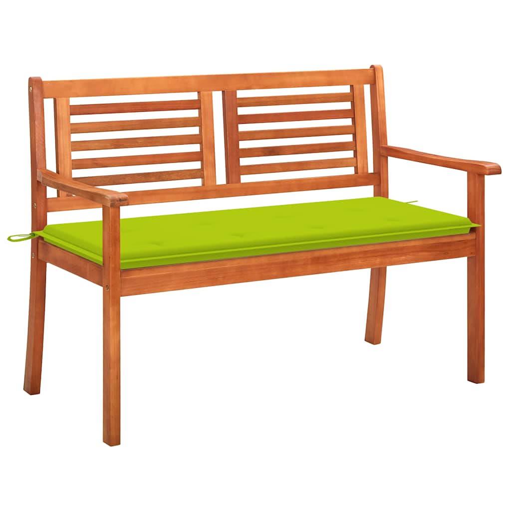 3-Sitzer-Gartenbank mit Auflage 150 cm Massivholz Eukalyptus
