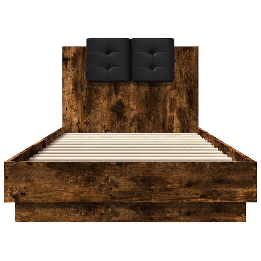 Bettgestell mit Kopfteil Grau Sonoma 180x200 cm Holzwerkstoff
