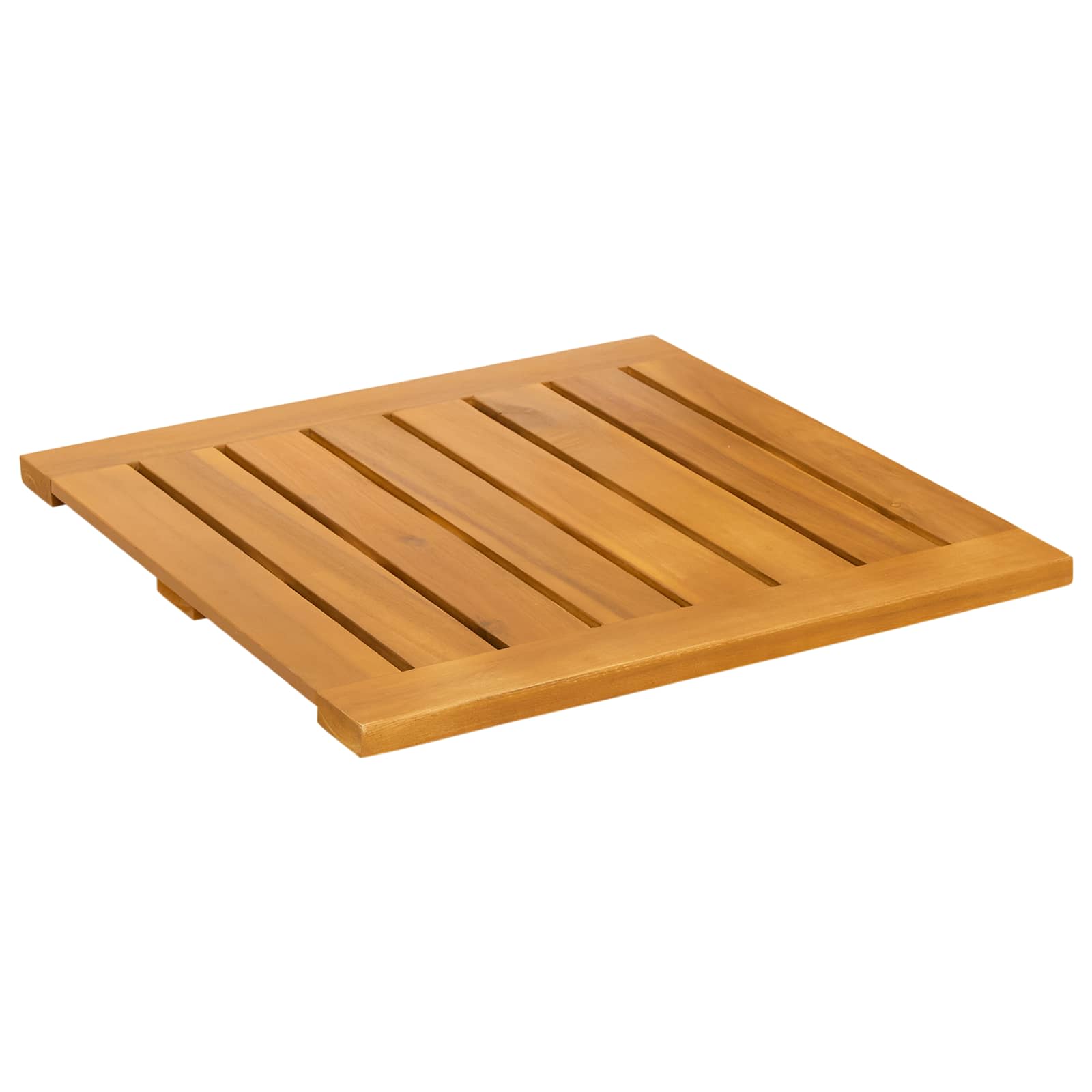 Badematte Uni Braun 60 x 40 cm Massives Akazienholz