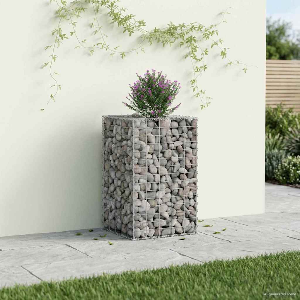 Gabionen Hochbeet 2 pcs Silber 260 x 60 x 55 cm