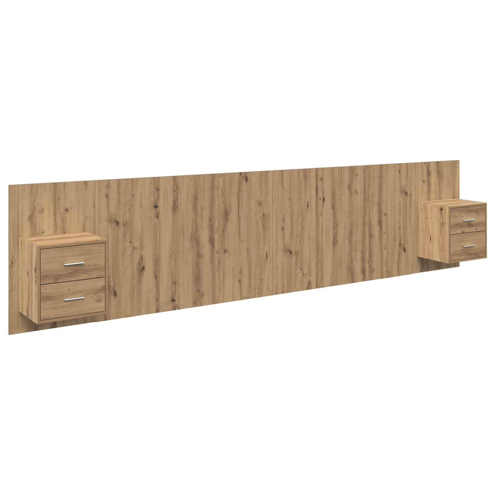 Kopfteil mit Nachttischen Weiß Holzwerkstoff