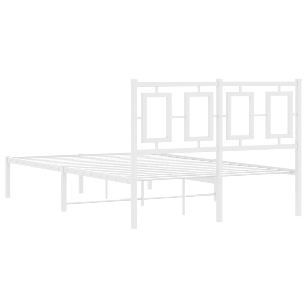 Bettgestell mit Kopf- und Fußteil Metall Weiß 180x200 cm