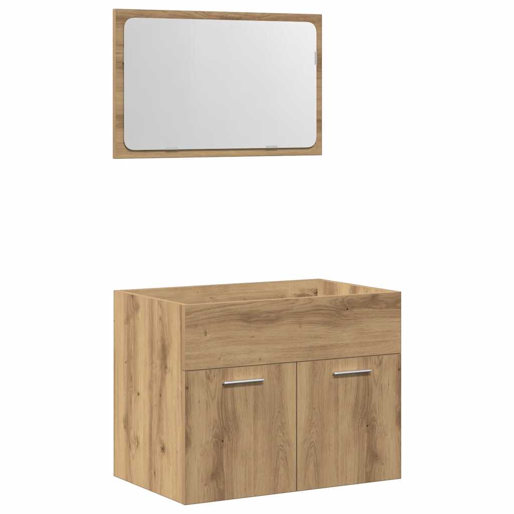 2-tlg. Badmöbel-Set Weiß Holzwerkstoff