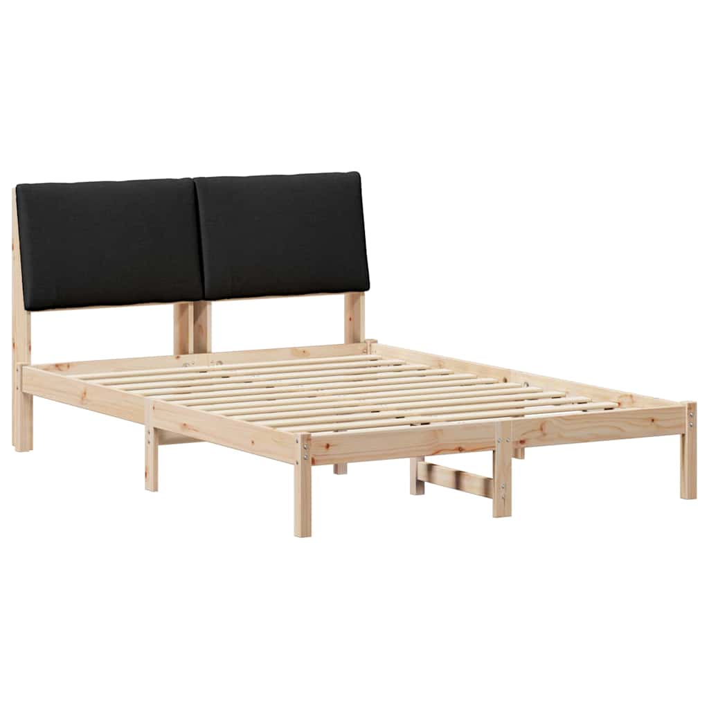 Bettgestell Braun und hellgrau 200 x 200 cm Massivholz Kiefer