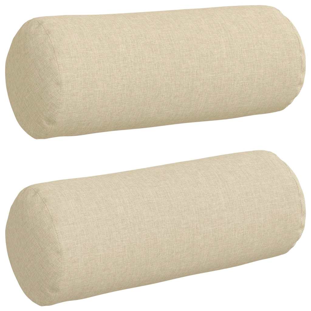 Bolsterkissen 2 Stück Hellgrau Ø 15 x 40 cm Stoff