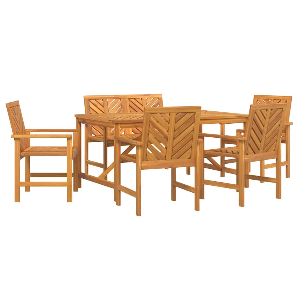 Garten Essgruppe 3 Stk. Braun Massivholz Akazie