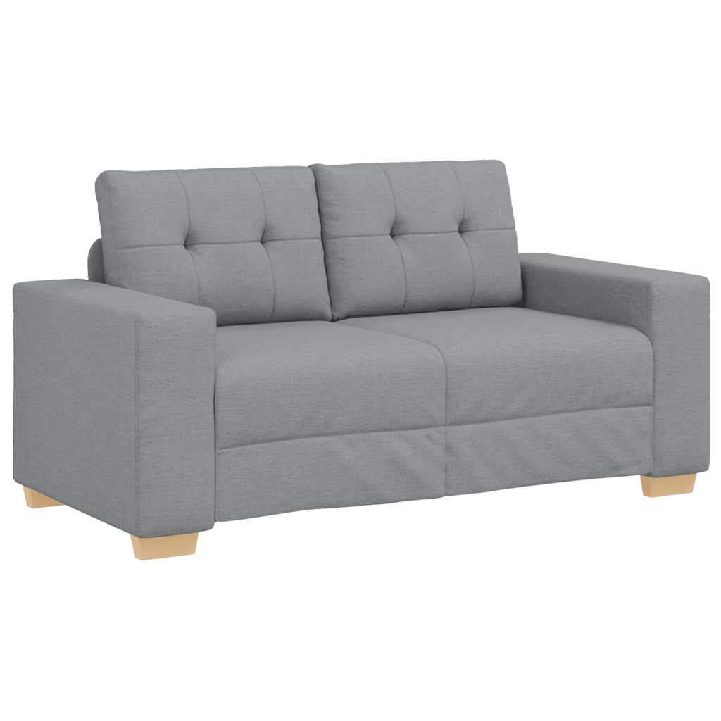 2-teiliges Sofa-Set mit Kissen, hellgrauer Stoff