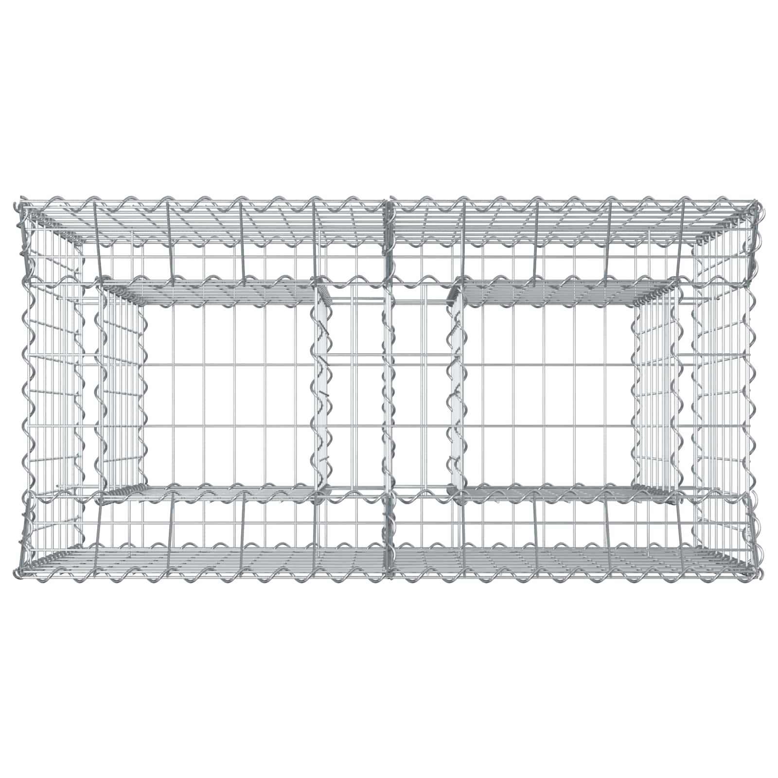 Gabionen-Hochbeet 2 pcs Silber