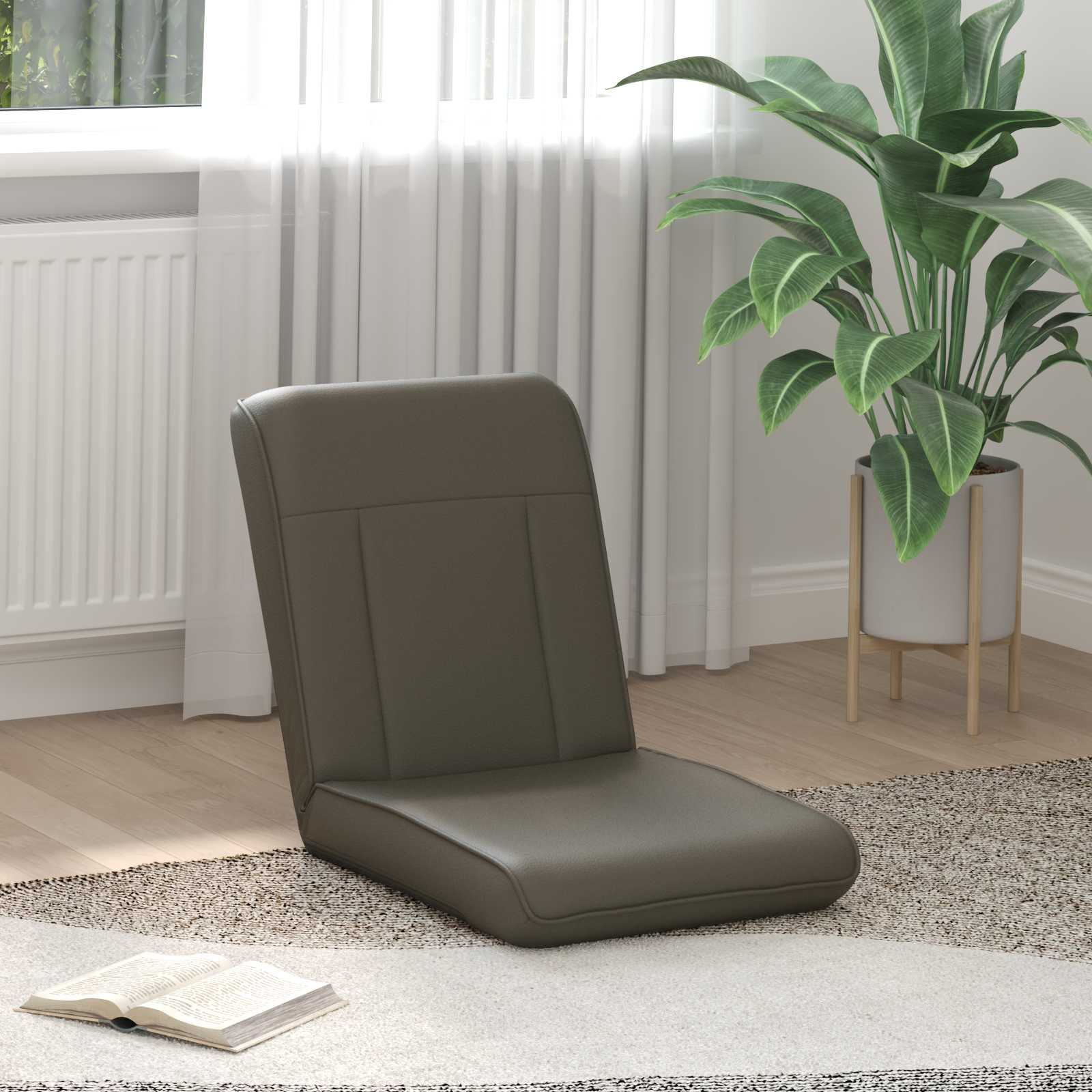 Verstellbarer Fußsessel Creme Kunstleder