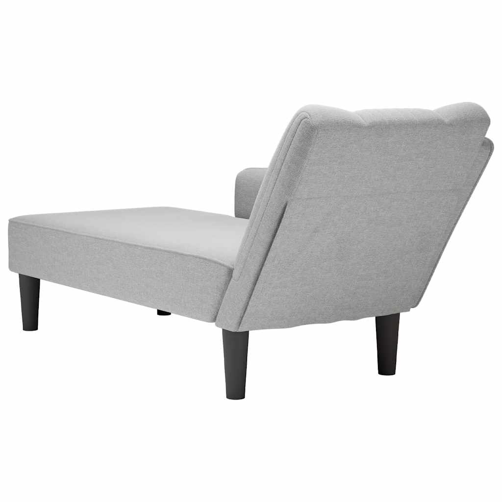 Chaiselongue mit Rechter Armlehne Hellgrau Stoff