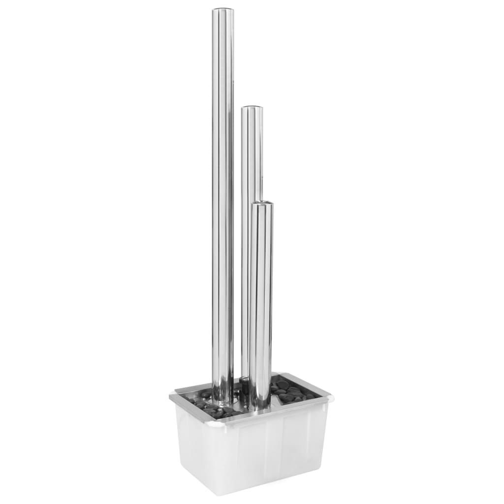 Gartenbrunnen Silbern 48x34x88 cm Edelstahl