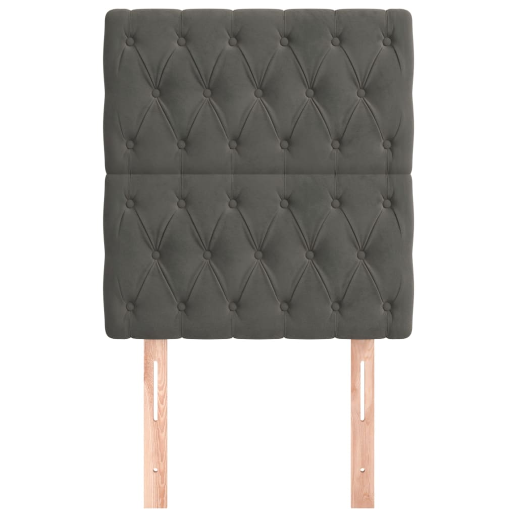 Kopfteil Hellgrau 80x7x118/128 cm Samt